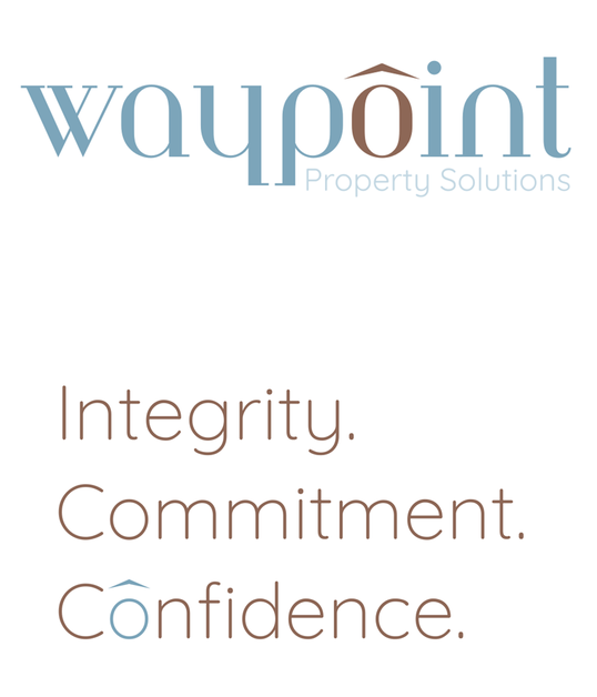 Logo and tagline for waypoint property solutions Logo and tagline for waypoint property solutions with text: Integrity. Commitment. Confidence.
